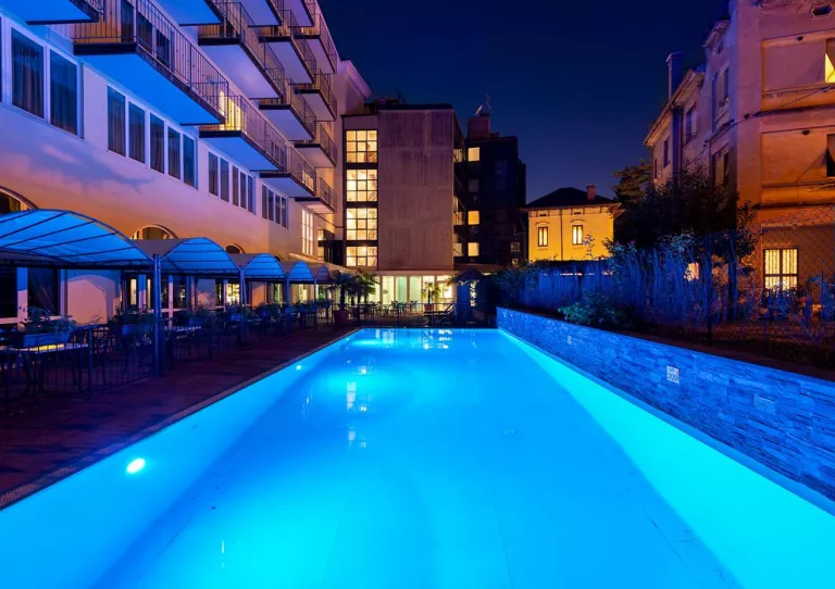The outdoor pool